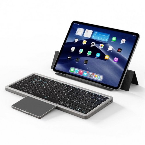 Dux Ducis Ok Series belaidė Bluetooth klaviatūra su jutikliniu pulteliu juoda