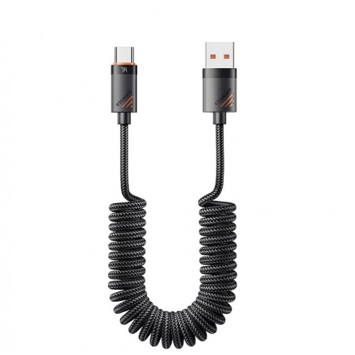 USB Кабель Essager "Chuan3" чёрный Type-C 180cm (до 7A)