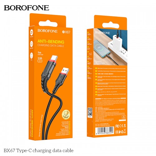 Кабель USB Hoco "BX67" чёрный "Type-C" 100cm