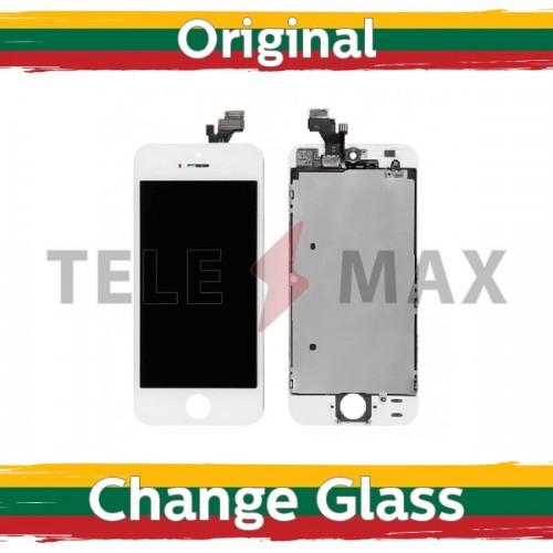 LCD Display Compatible With iPhone 5G White Original / (Refurbished: Telemax)