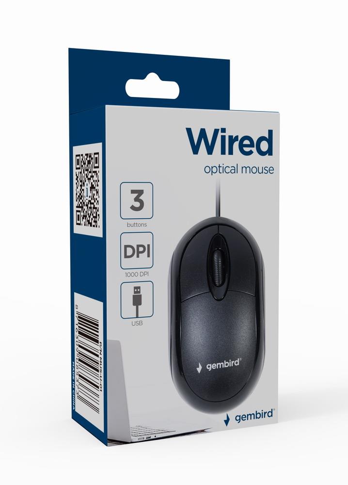 Gembird USB optinė pelė juoda