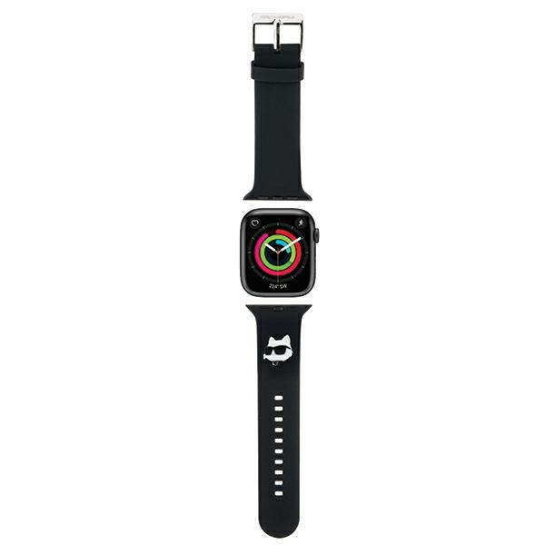Karl Lagerfeld 3D Rubber Choupette Head dirželis juodas skirtas Apple Watch 42/44/45/49mm
