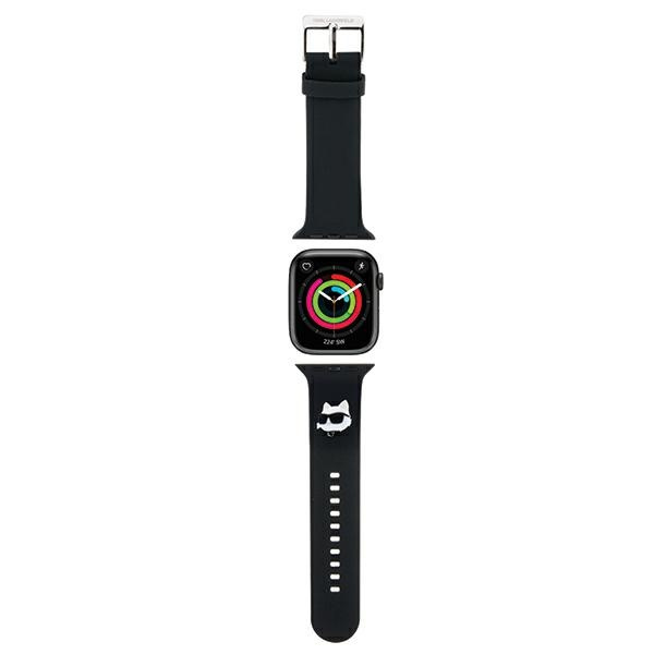 Karl Lagerfeld 3D резиновый ремешок Choupette Heads Apple Watch 38/40/41mm - черный