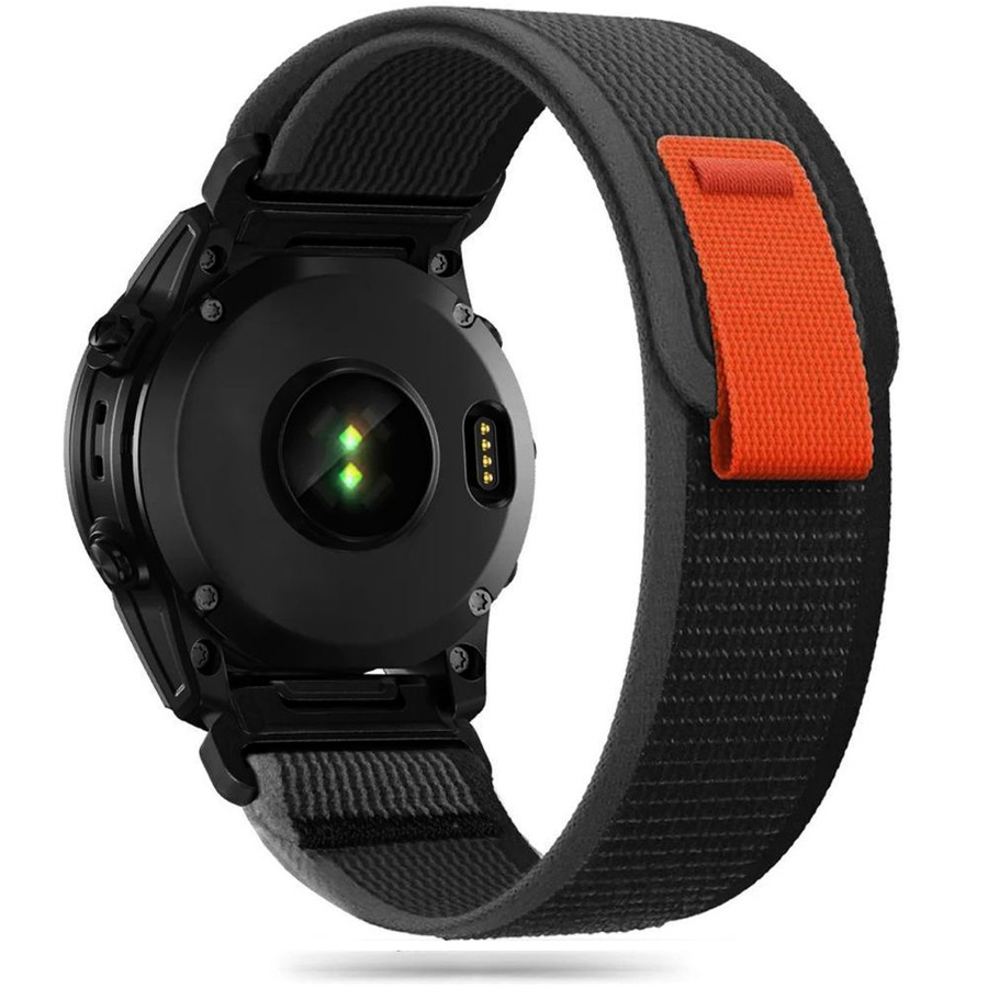 TECH-PROTECT NYLON ремешок GARMIN FENIX 5 / 6 / 6 PRO / 7 черный/оранжевый