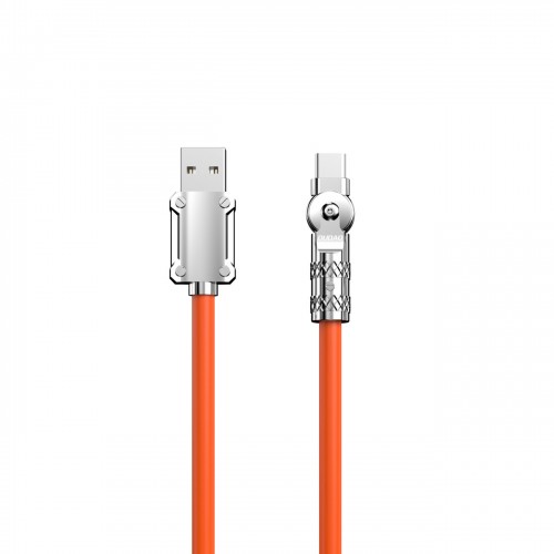 USB кабель Dudao "L24AC" (угол 180°) оранжевый Type-C 100см (до 120W)