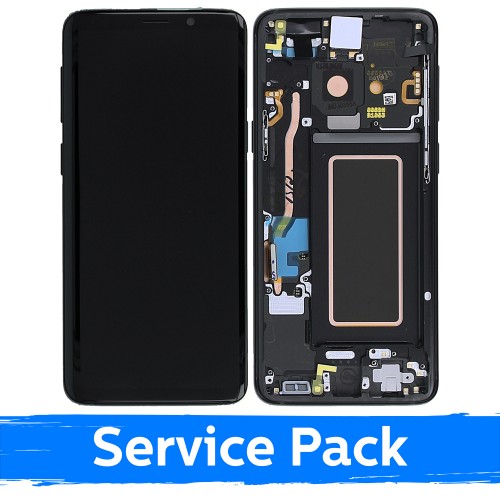 LCD дисплей для Samsung G960 S9 с рамкой чёрный (Service Pack)