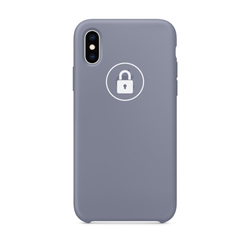 Чехол для телефона "Silicone Case" iPhone Xs лавандовый (лавандово-серый), в оригинальной упаковке