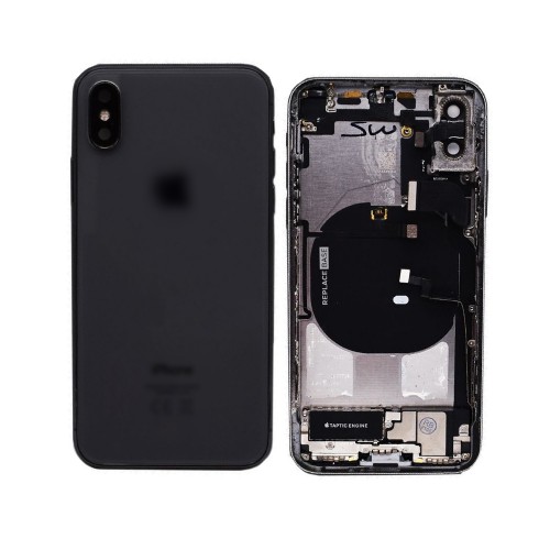 Back Cover Compatible With iPhone X with Full Housing / Black / OEM