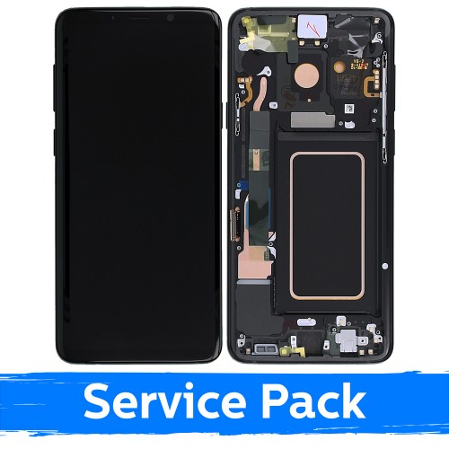 LCD Display Compatible With Samsung G965 S9 Plus With Frame / Midnight Black / (Service Pack)