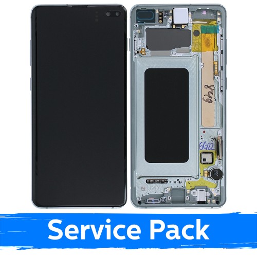 LCD ekranas suderinamas su Samsung G975 S10 Plus su rėmeliu / Prism Green / (Service Pack)