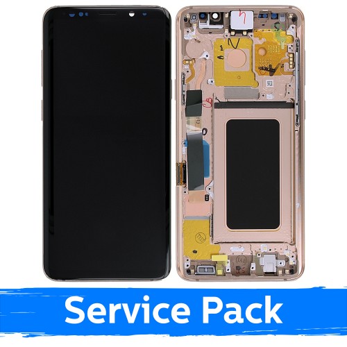 LCD дисплей для Samsung G965 S9 Plus с рамкой Sunrise Gold (Service Pack)
