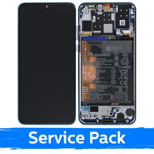 LCD Display Compatible With Huawei P30 Lite With Frame / Peacock Blue / (Service Pack)