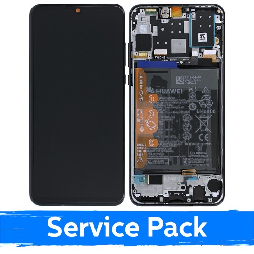 Ekranas skirtas Huawei P30 Lite su rėmeliu / Midnight Black / (Service Pack)