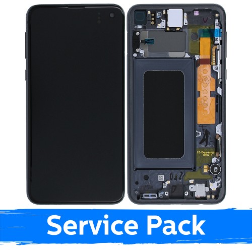 LCD ekranas suderinamas su Samsung G970 S10e su rėmeliu / Prism Black / (Service Pack)