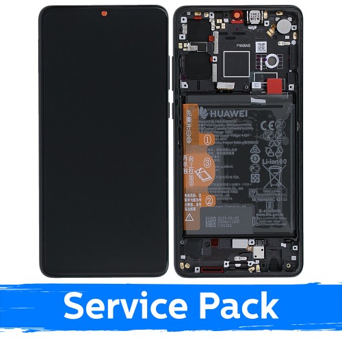 LCD ekranas suderinamas su Huawei P30 su rėmeliu / juodas / (Service Pack)