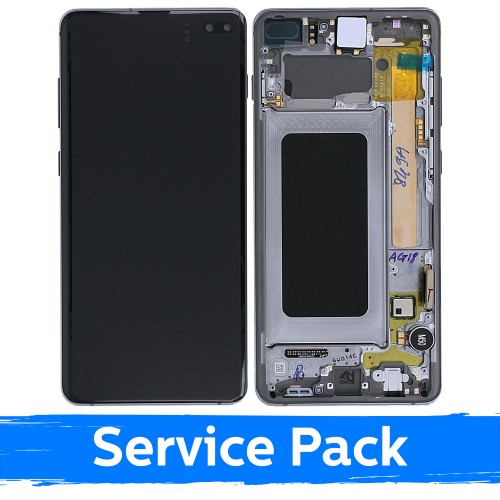 LCD ekranas suderinamas su Samsung G975 S10 Plus su rėmeliu / Prism Black / (Service Pack)