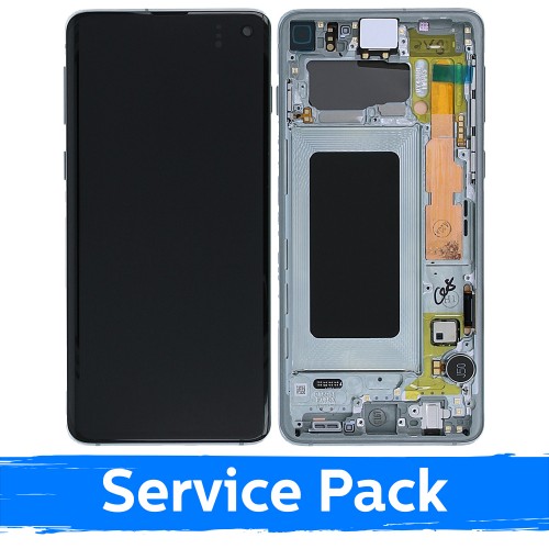 LCD ekranas suderinamas su Samsung G973 S10 su rėmeliu / Prism Green / (Service Pack)