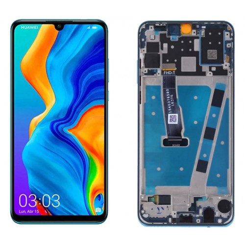 LCD ekranas suderinamas su Huawei P30 Lite su rėmeliu / Pearl White / HQ
