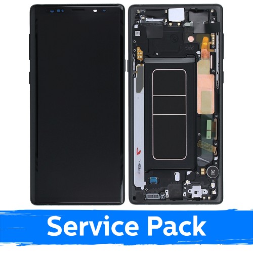 LCD Ekranas suderinamas su Samsung N960 Note 9 su rėmeliu / Midnight Black / (Service Pack)
