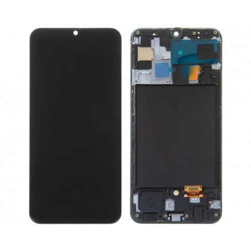LCD Display Compatible With Samsung A505 A50 Black with Frame HQ