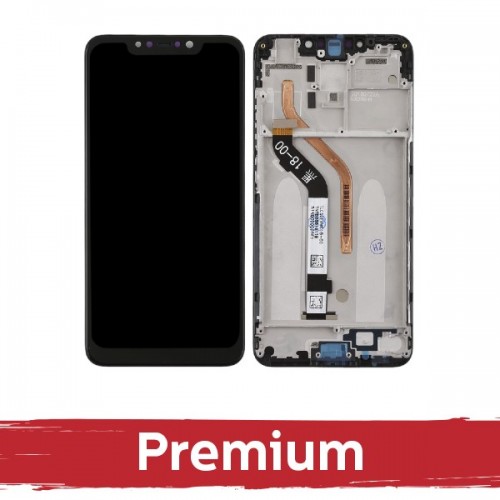 LCD ekranas suderinamas su Xiaomi Pocophone F1 juodas su rėmeliu OEM