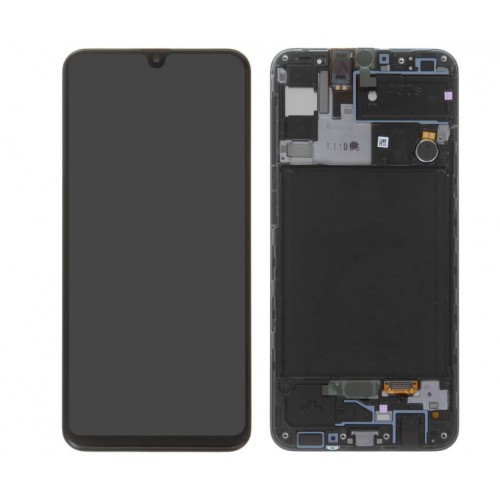 LCD дисплей для Samsung A307 A30s чёрный с рамкой HQ
