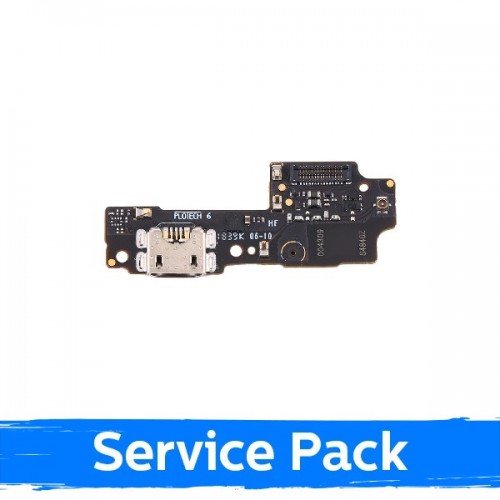 Разъём зарядки для Xiaomi Redmi 7A со шлейфом серебристый (Service Pack)