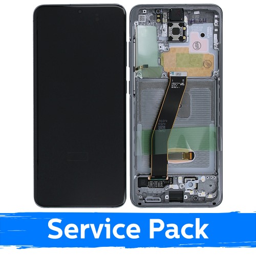 LCD ekranas suderinamas su Samsung G980 (G981) S20 su rėmeliu / Cosmic Gray / (Service Pack)