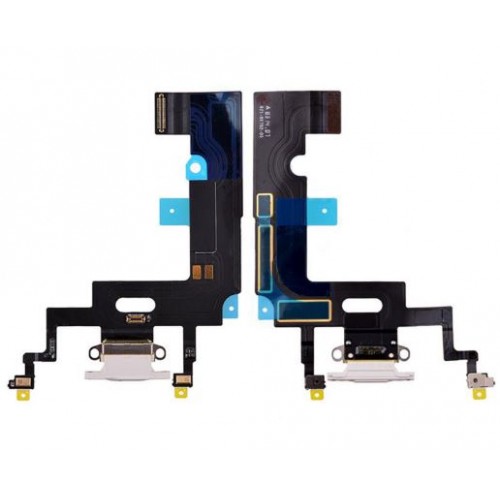 Charging Port Compatible With Apple iPhone XR With Flex / White / OEM
