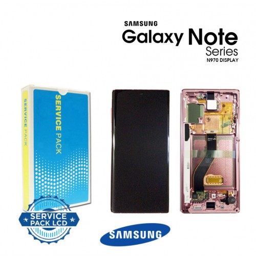 LCD Display Compatible With Samsung N970 Note 10 With Frame / Aura Pink / (Service Pack)