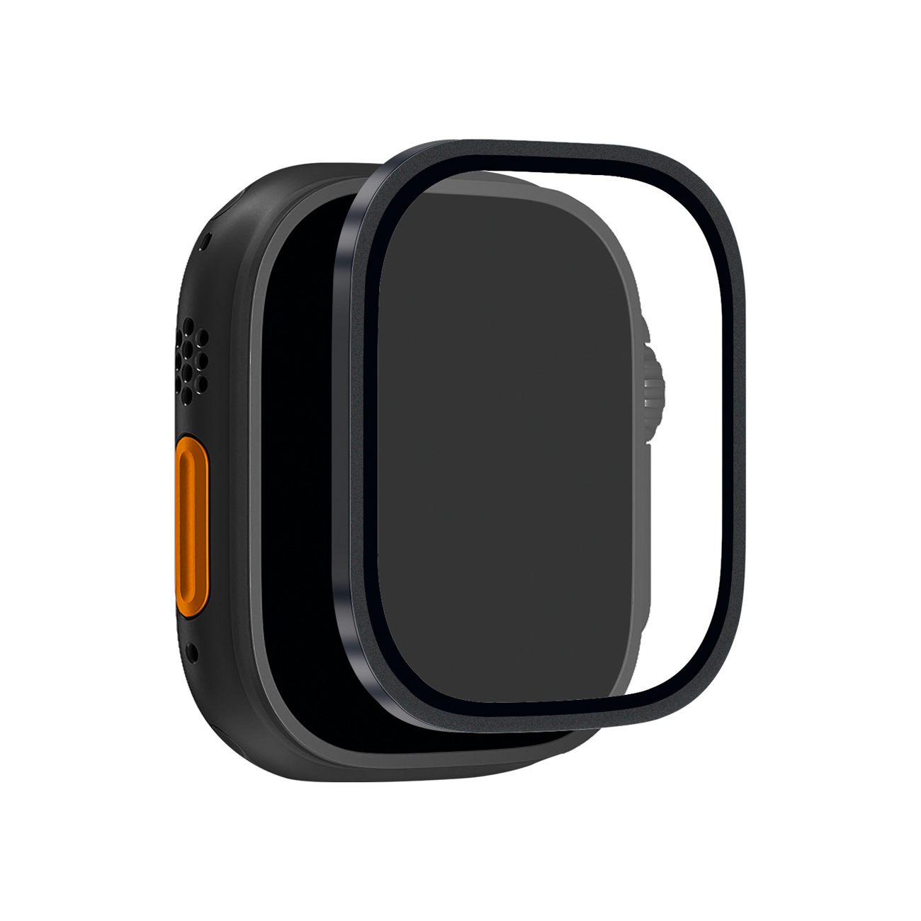 Закалённое стекло Puro с титановой рамкой для Apple Watch Ultra / Ultra 2 / Ultra 3M — чёрный