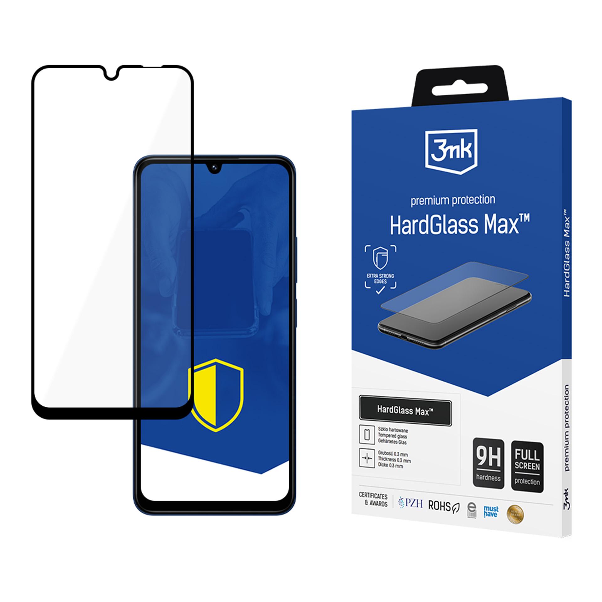 Усиленное закалённое стекло 3mk HardGlass Max чёрный для Xiaomi Redmi 14C / Poco C75 / Redmi A4 5G