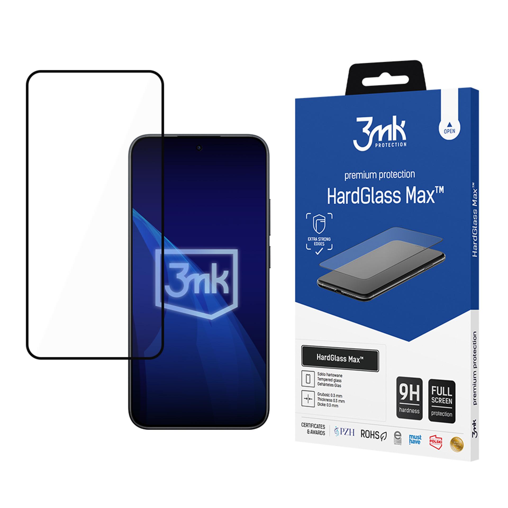 Sustiprintas pilnai dengiantis grūdintas stiklas 3mk HardGlass Max Black, skirtas Xiaomi Redmi Note 15 Pro 5G