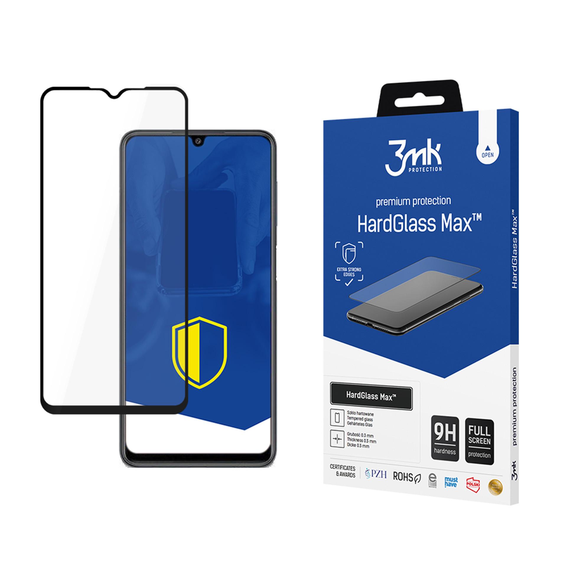 Усиленное закалённое стекло 3mk HardGlass Max чёрный для Samsung Galaxy M22