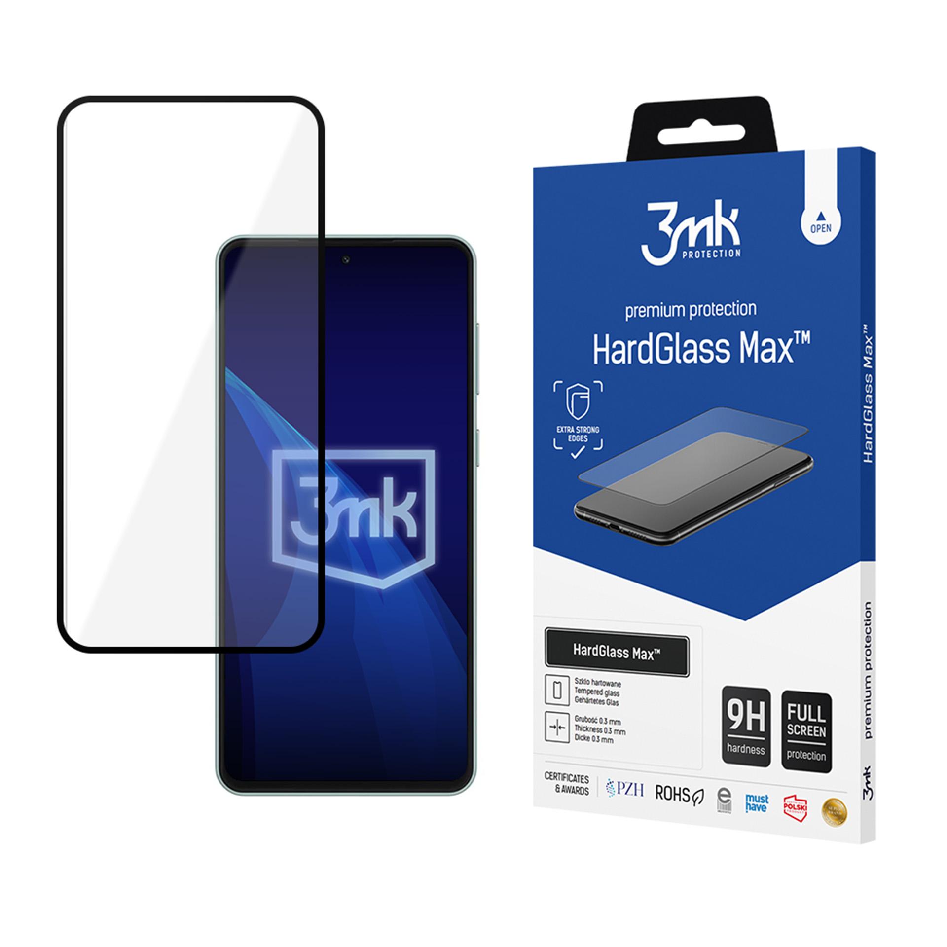 Усиленное закалённое стекло 3mk HardGlass Max чёрный для Samsung Galaxy M55