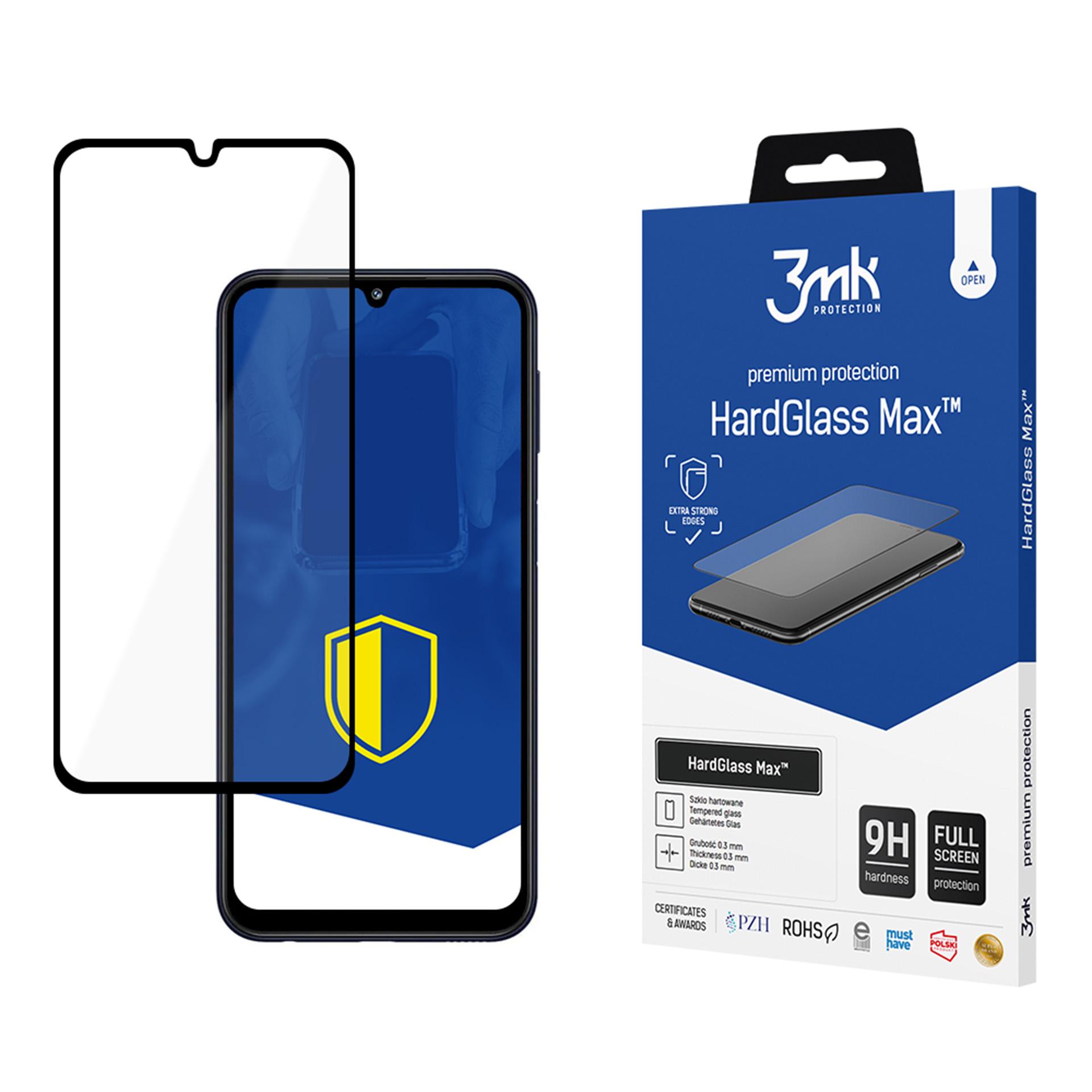 Sustiprintas pilnai dengiantis grūdintas stiklas 3mk HardGlass Max Black, skirtas "Samsung Galaxy M34 5G