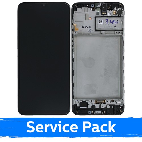 LCD Display Compatible With Samsung M215 M21 / M30s M307 Black With Frame (Service Pack)