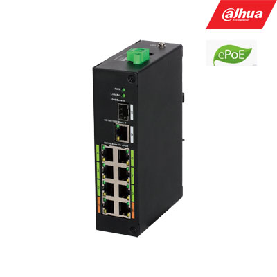 8-портовый коммутатор ePoE Dahua LR2110-8ET-120, 120 Вт