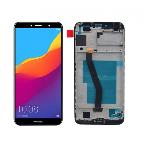 LCD дисплей для Huawei Y6 2018 с рамкой белый HQ