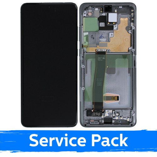 LCD ekranas suderinamas su Samsung G988 S20 Ultra su rėmeliu / Cosmic Grey / (Service Pack)
