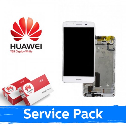 LCD дисплей для Huawei Y5-II белый с рамкой (Service Pack)