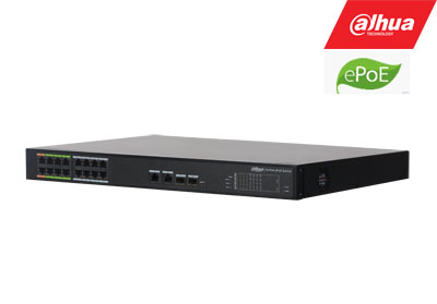 Управляемый 18-портовый коммутатор Dahua LR2218-16ET-240 с 8 портами ePoE, 240 Вт
