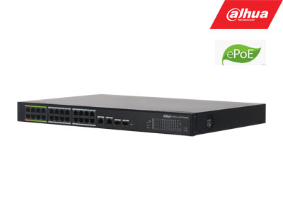 Управляемый 26-портовый коммутатор Dahua LR2226-24ET-360 с 8 портами ePoE, 360 Вт