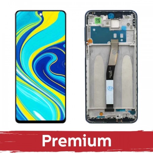 LCD ekranas suderinamas su Xiaomi Redmi Note 9S (Note 9 Pro) su rėmeliu / Glacier White / OEM