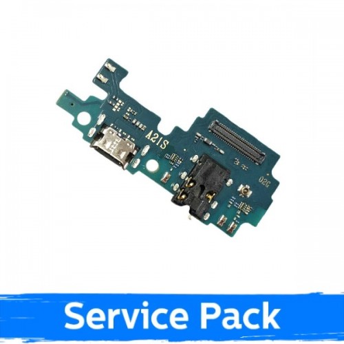 Разъём зарядки со шлейфом для Samsung A217 A21s 2020 серебристый (Service Pack)