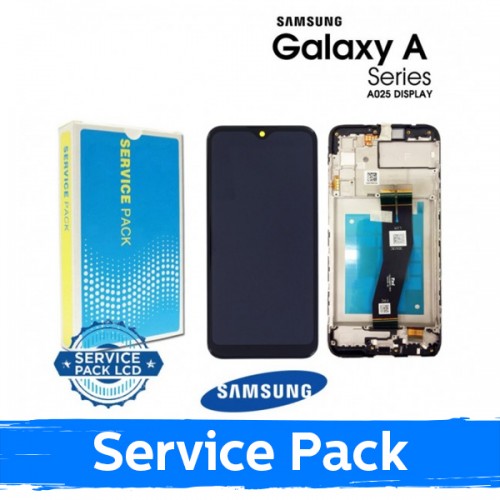 LCD ekranas suderinamas su Samsung A025G A02s EU juodas su rėmeliu (Service Pack)
