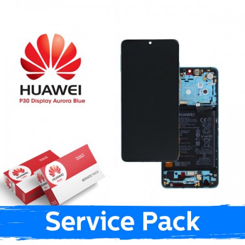 LCD ekranas suderinamas su Huawei P30 su rėmeliu / Aurora / (Service Pack)