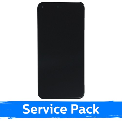 LCD ekranas suderinamas su Google Pixel 5 juodas su rėmeliu (Service Pack)
