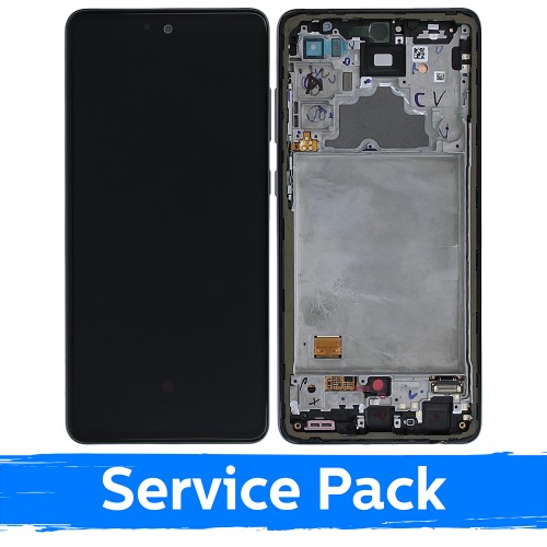 LCD ekranas suderinamas su Samsung A725 A72 su rėmeliu / Awesome Black / (Service Pack)