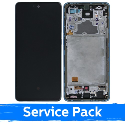 LCD дисплей для Samsung A725 A72 с рамкой Awesome Blue (Service Pack)